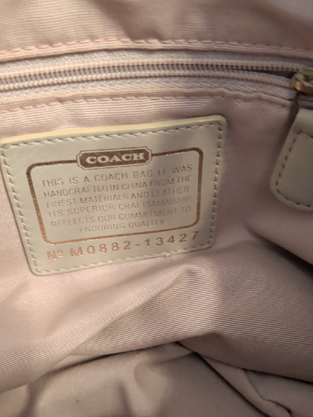Coach Beige Signature Jacquard Shoulder Bag - Picture 5 of 8